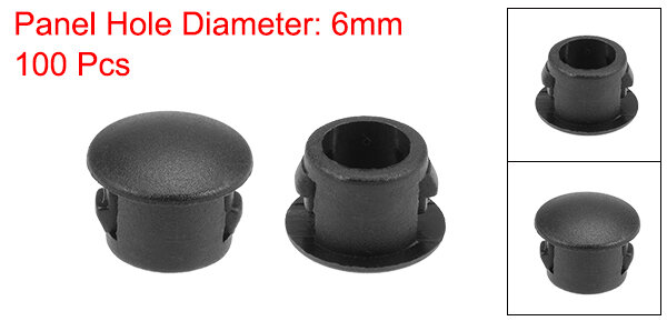 Uxcell-enchufe de tubo redondo de plástico, accesorio negro y blanco de 6mm-22mm, agujero de bloqueo a presión, tipo empotrado, para patas de muebles, 50/100 Uds.