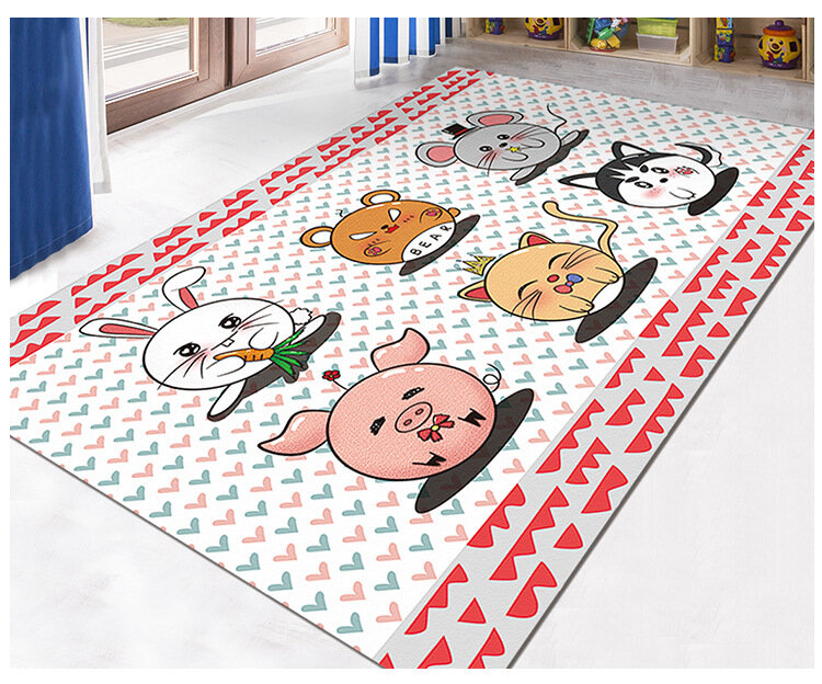 만화 유니콘 카펫 3D 프린트 사각형 미끄럼 방지 공간 바닥 매트, 미끄럼 방지 매트, 식당 거실 소프트 카펫 02