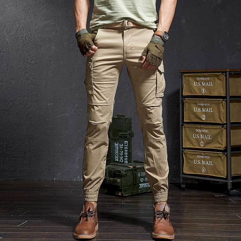 Брюки-карго мужские камуфляжные, модные облегающие повседневные тактические штаны, уличная одежда, Джоггеры в стиле Харадзюку, камуфляжные брюки