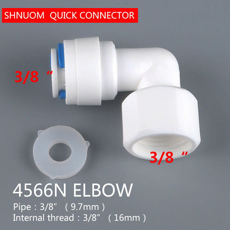 3/8 "Interne Discussie Aan 3/8" Tube Elbow Quick Connector Met Siliconen Ring Ro Water Fitting Tune 4566N Reverse osmose Systeem