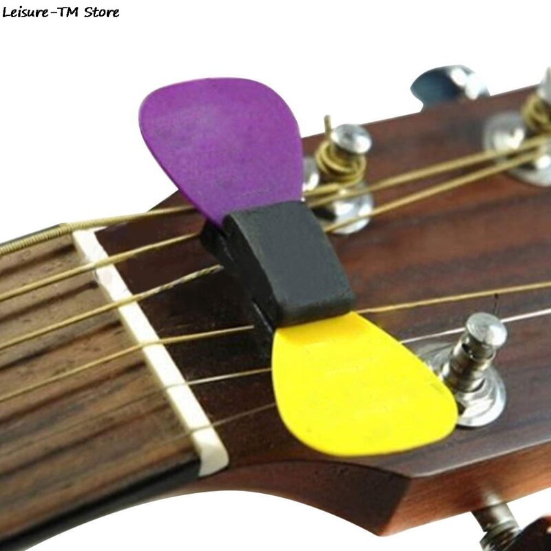 1Pc Black Rubber Guitar Pick Holder Fix On Headstock For Guitar Bass Ukulele New Sale
