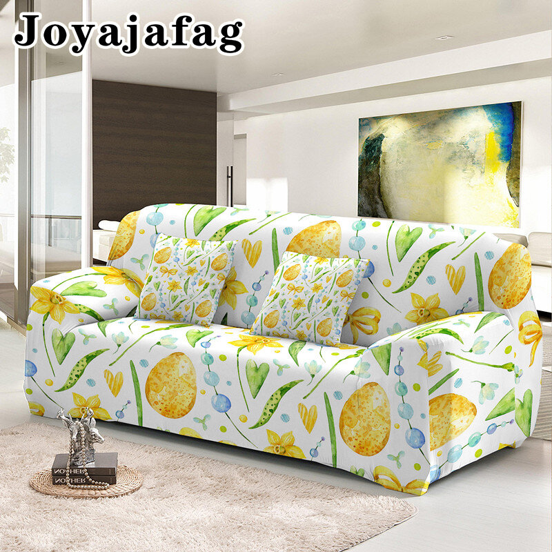 Easter Rabbit Egg Slipcover 1/2/3/4 Seaters Stretch Corner Sofa Cover For Living Room Elastic Washable Couch Covers Anti-dirty