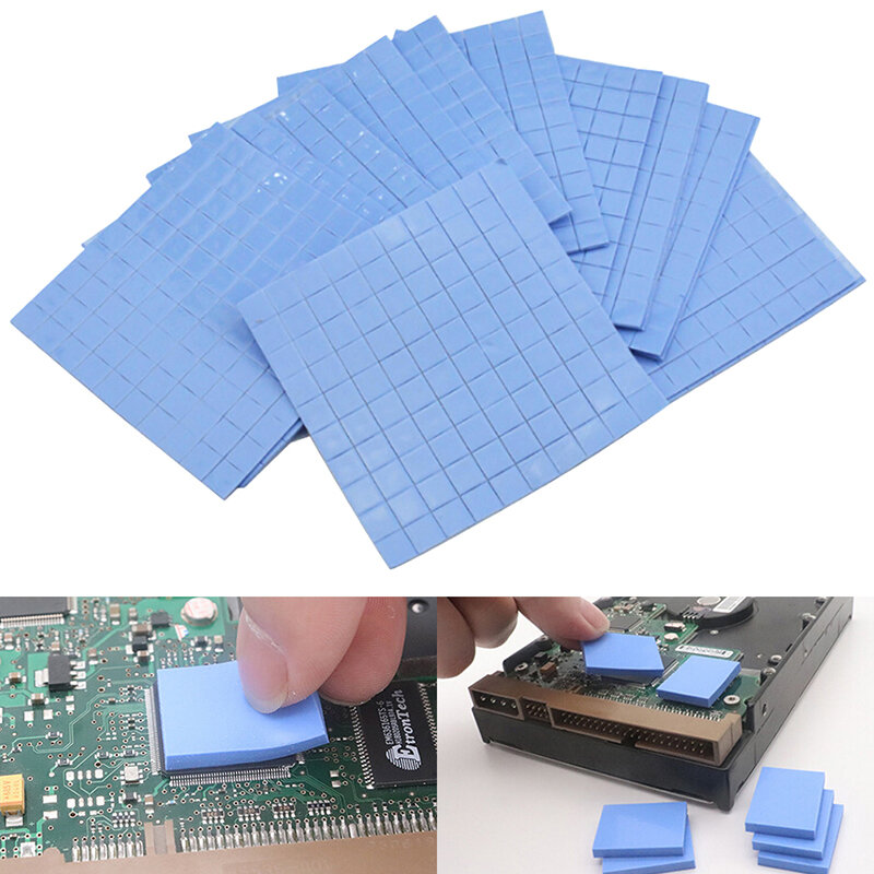 Almohadilla térmica GPU para disipador térmico de CPU, almohadilla de silicona conductora de refrigeración, 10x10x100mm, 0,5 Uds.