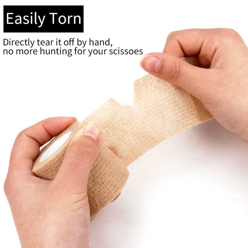 6/24/48Pcs Self-Adhesive Tattoo Grip Bandage Elastic Non-woven Wraps Tape Disposable Tattoo Bandage Grip Tape Finger Protection