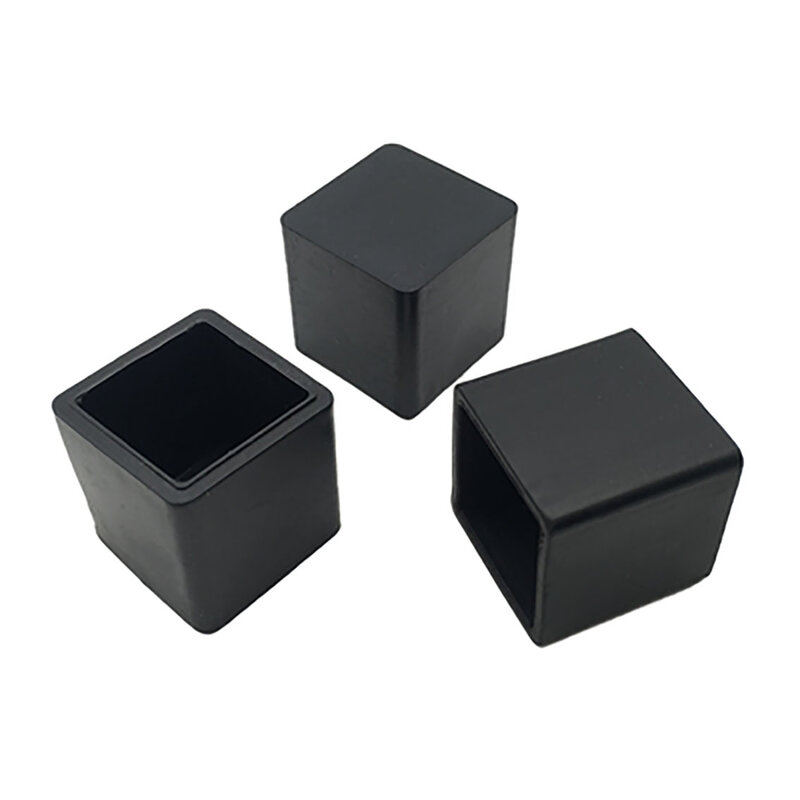 Schwarzes Quadrat PVC weichen Gummi Tisch Stuhl Beins pitzen Kappen rutsch feste Boden Gummi Fuß polster Bodenschutz Möbel Zubehör