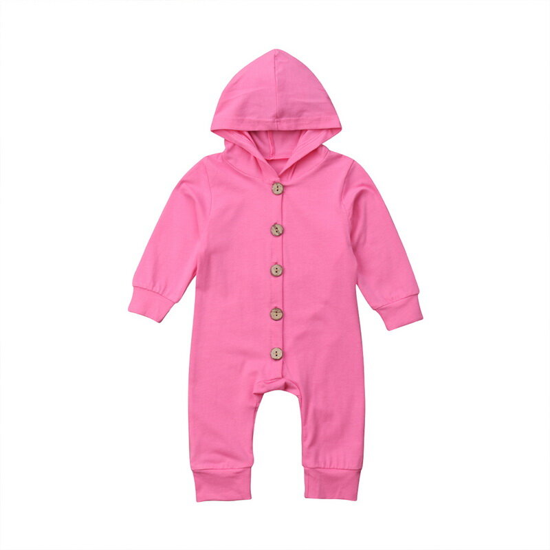 Criança roupas de bebê com capuz manga longa botão menino & menina crianças macacão de algodão macacão recém-nascido roupas de bebê outfit