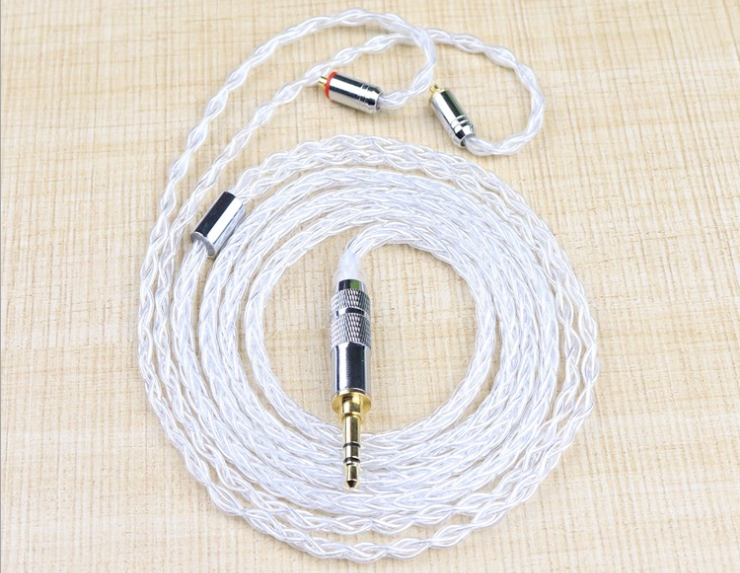 8 share cable Chapado en plata, línea de actualización de auriculares MMCX/2PIN/A2DC/IM50
