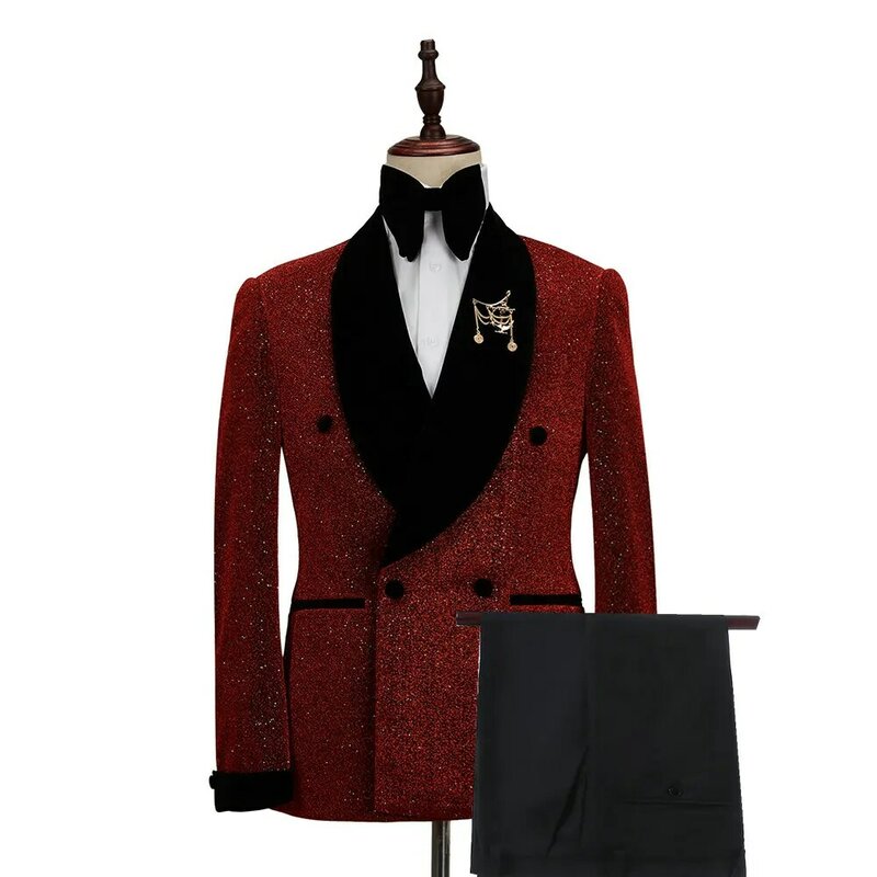 Красивый мужской костюм JELTONEWIN, бордовый мужской костюм для свадьбы, одежда для жениха, двубортные мужские смокинги, элегантные мужские костюмы для вечерние