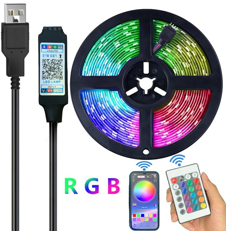 Led Licht Streifen Bluetooth RGB 2835 5050 USB Powered DC5V TV Backlights Led-leuchten mit Fernbedienung für TV mit 16 farben für Hause