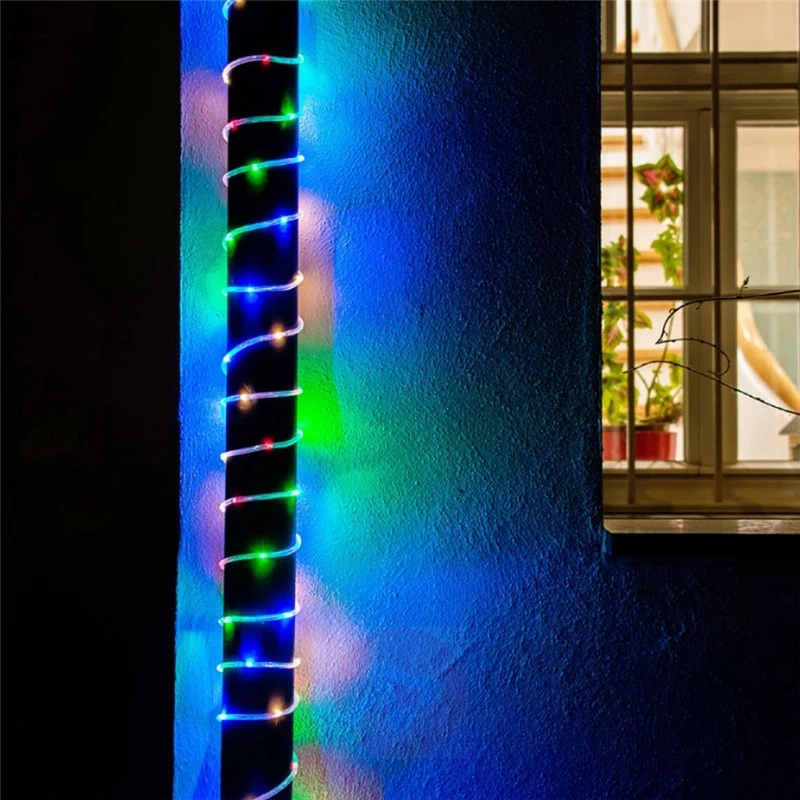 LED مصابيح حديقة الشمسية حبل سلسلة أضواء في الهواء الطلق تعمل بالطاقة الشمسية قطاع عيد الميلاد الجنية ضوء الطرف الديكور مصباح مقاوم للماء.