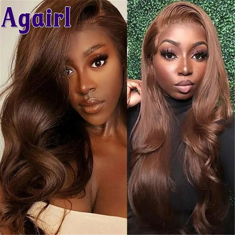 Chocolate Brown 13x6 13X4 Lace Frontal Wig 30 32Inch Lace Front Body Wave Human Hair Wigs Ginger 5X5 Lace Closure Wigs for Women