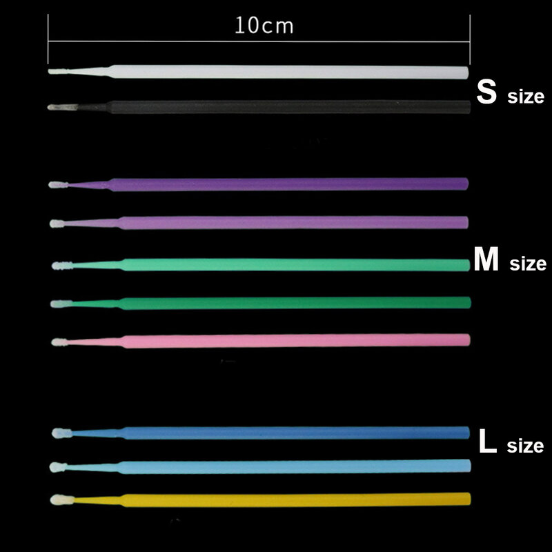 100 pezzi micro pennello per ciglia mini tamponi per ciglia usa e getta rimozione ciglia tampone di cotone