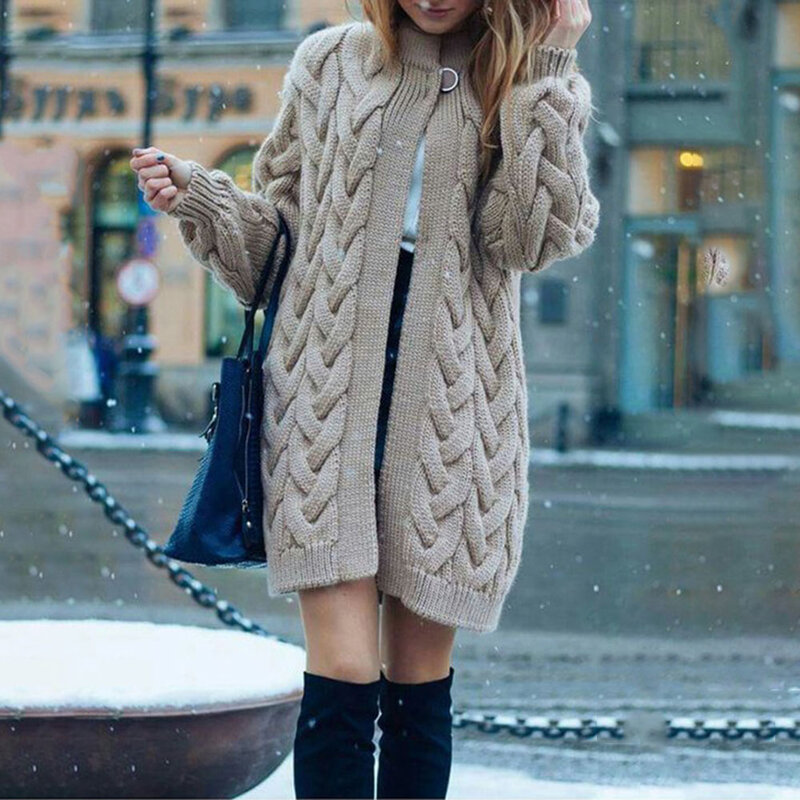 카디건 겨울 긴 스웨터 여성 긴 소매 여성 Outwear 한국어 Warmness 니트 코트 점퍼 2019 니트 세련된 탑스