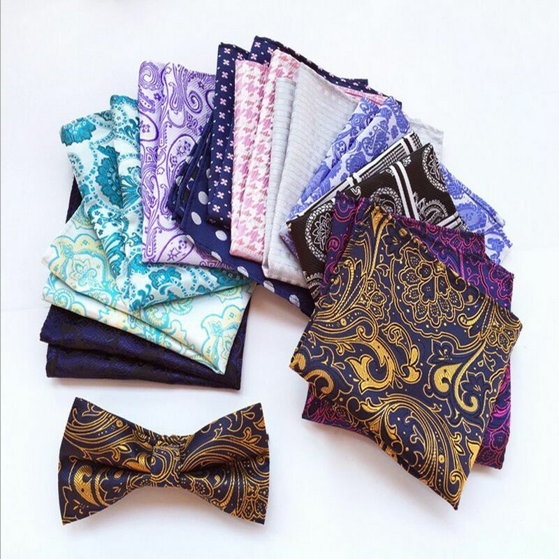 New25 * 25cm lenço de bolso quadrado, lenço de moda com estampa floral e paisley, estilo xadrez, acessórios de bolso, gravatas de presente ma