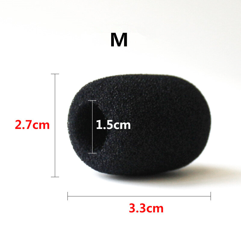10pcs Headset Replacement Foam Microphone Cover Telephone Headset Mic Cover Microphone Windscreen Windshied Headset Sponge S/M/L