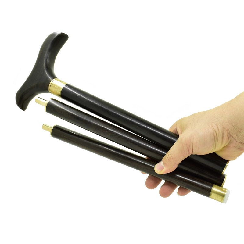 빈티지 목재 워킹 지팡이, 신사 워킹 스틱, 3 섹션 스틱, 접이식 빈티지 목재 부드러운 지팡이 지팡이