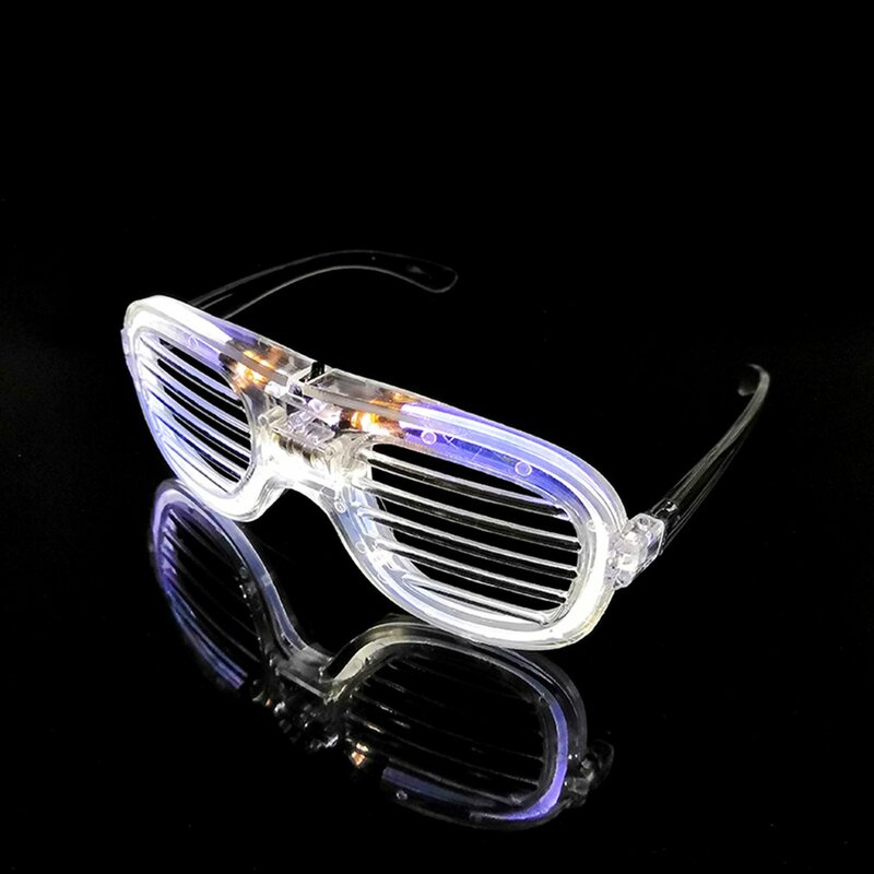 Kacamata LED bercahaya Aksesori pesta Natal, kacamata Neon menyala dalam gelap Festival kaca