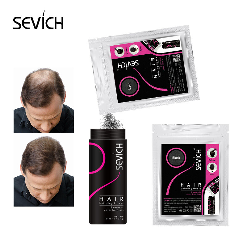 Sevich 100g 10 kolorowych keratynowych utrata włosów włókno budowlane wkładów do włosów z włókna utrata włosów korektor Blender 50g produkt do włosów