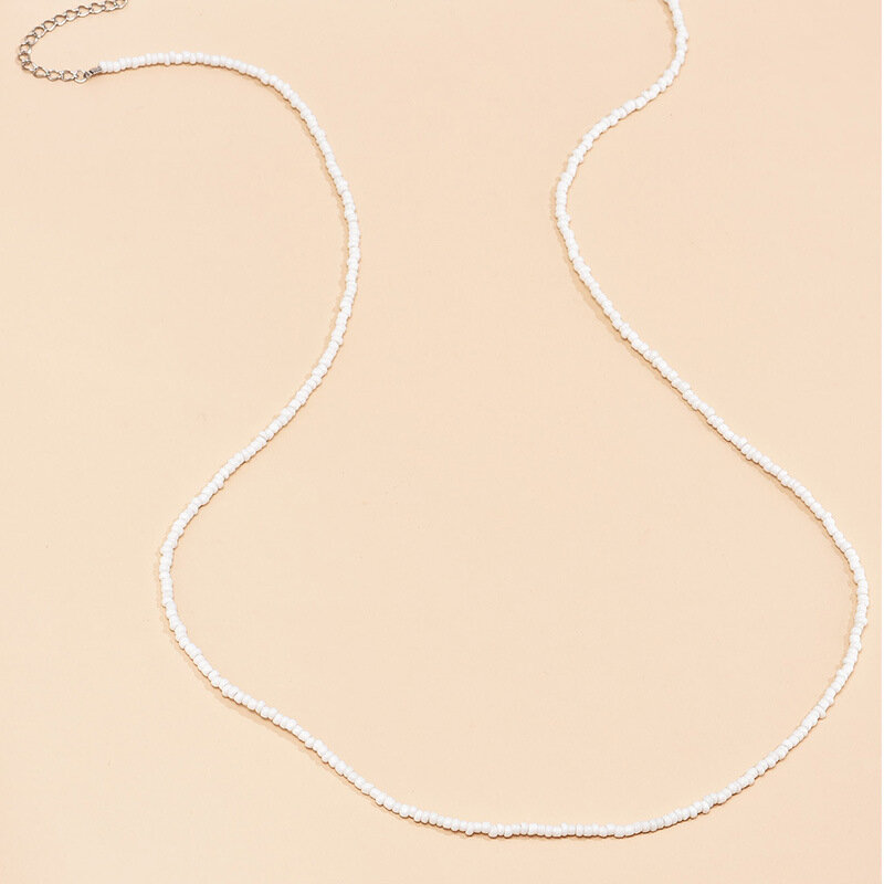 Boemia elastico in vita catena del ventre colore bianco perline catena del corpo donne ragazze corpo estate Boho accessori gioielli Y01