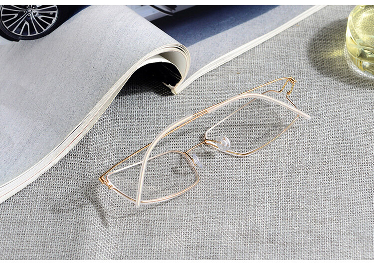 Ultralight Business Screwless Glasses Frame Retro Full Rim Glasses Glasses Men and Women Trendy Big Face