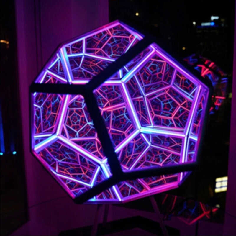 أحدث Led ضوء الليل لانهائي Dodecahedron اللون الفن أضواء الجدة هدية كول التكنولوجيا ليلة مصباح المنزل عيد الميلاد الديكور