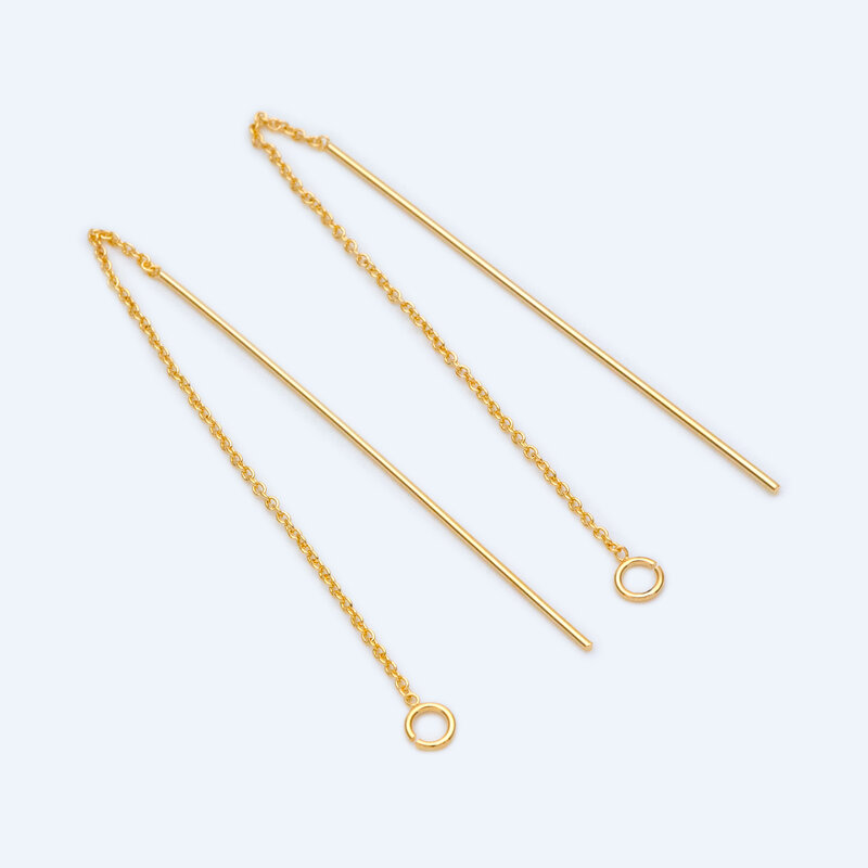 10 قطعة داينتي الذهب الأذن خيوط سلسلة أقراط ، إيرواير الموضوع مع القفز الدائري (GB-1299)