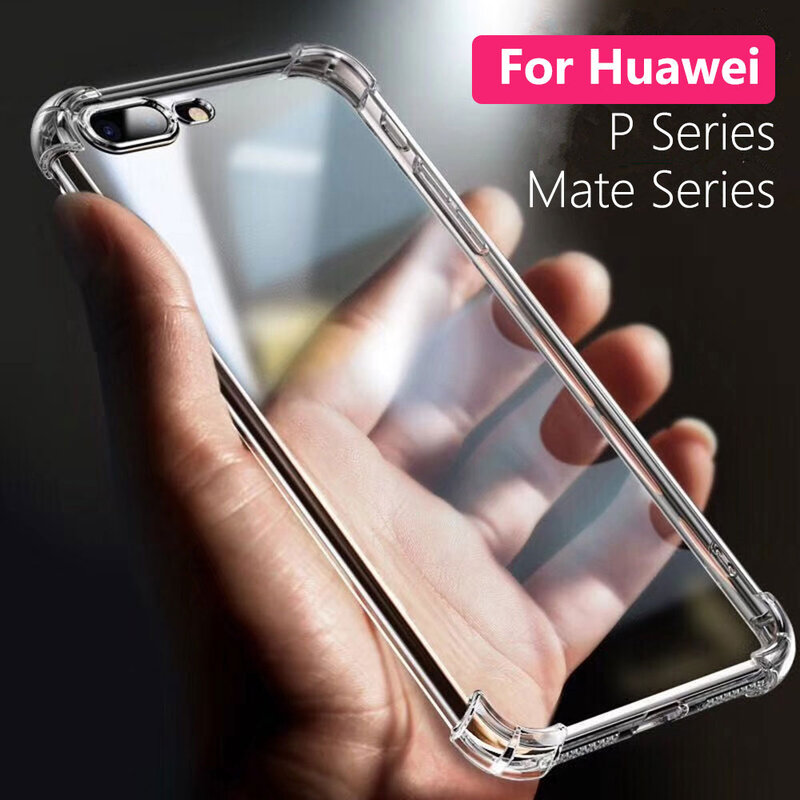Funda transparente para Huawei P30 P20 P10 Pro Lite, bolsa de aire a prueba de golpes, funda trasera fina de TPU suave para Huawei Mate 30 20 10, funda