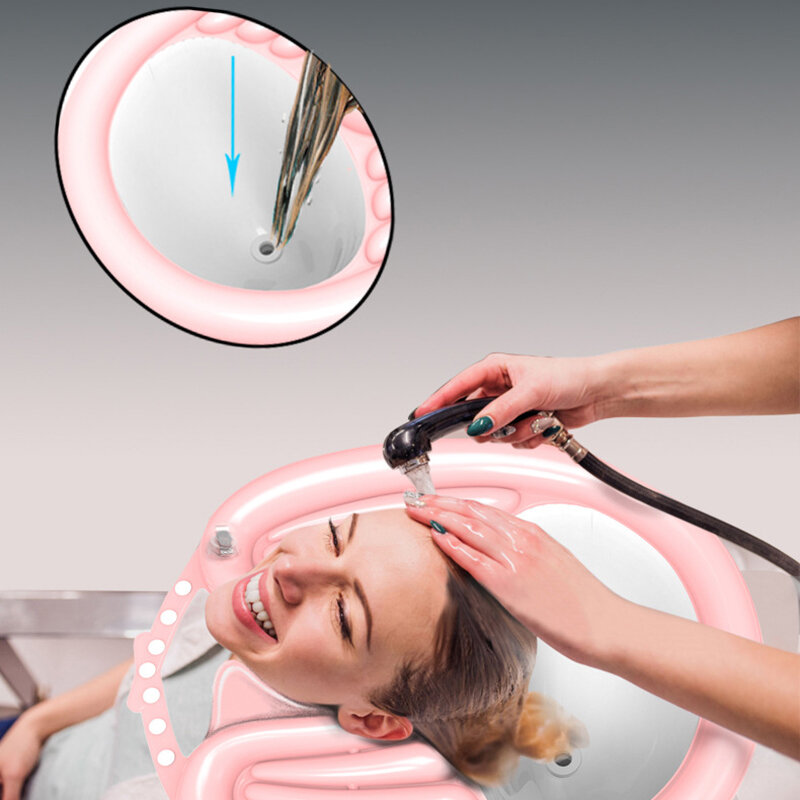 Portabel Tiup Mencuci Rambut Nampan Sampo Mangkuk Mencuci Memotong Rambut Tanpa Kursi Salon untuk Cacat Wanita Hamil Anak