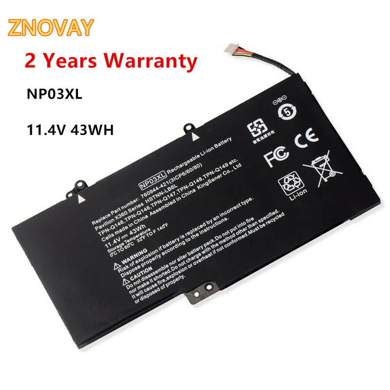 Znoway-batería para portátil HP Pavilion X360 13-a010dx 13-b116t, 11,4 V, 43WH, Envy X360, 15-u010dx, 15-u111dx
