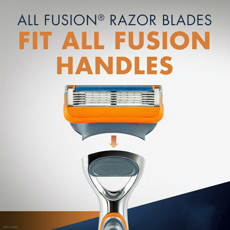 24 pçs/caixa fusion 5 lâminas de barbear lâmina substituível 5 camadas de aço inoxidável men face care navalha reta