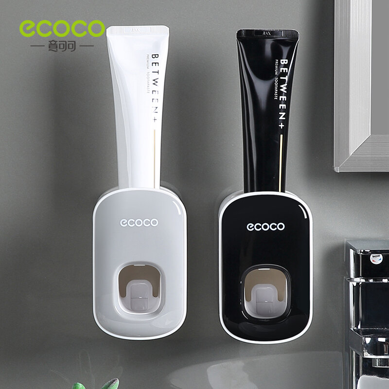 ECOCO Nhả Kem Đánh Răng Tự Động Gắn Tường Nhà Tắm Phụ Kiện Phòng Tắm Chống Thấm Kem Đánh Răng Vắt Giá Treo Bàn Chải Đánh Răng