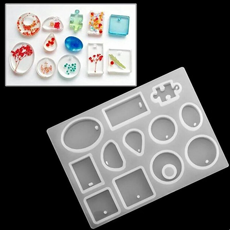 127 pçs/pçs/set resina fundição moldes de silicone jóias pingente molde artesanato kit diy