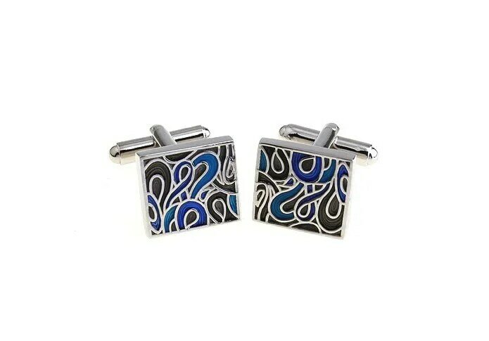 Free Shipping Men's Designer Cufflinks Royal Engraving Design Blue Color Quality Copper Cuff Links Wholesale&retail