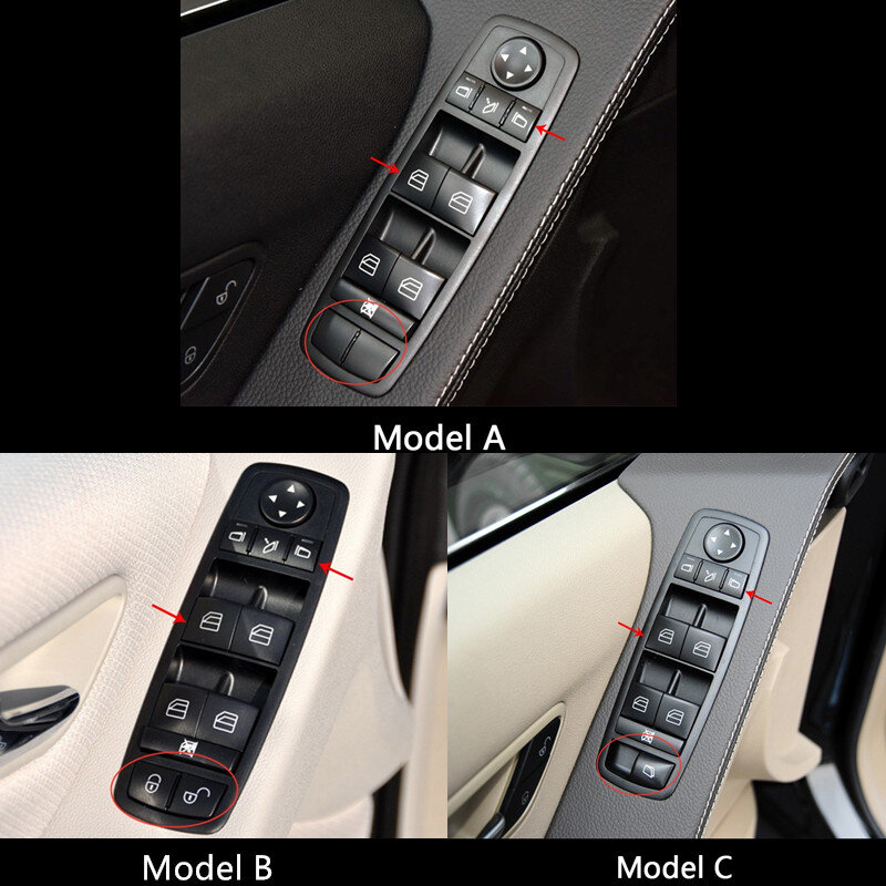 Autocollant de couverture de boutons de levage de vitre de voiture, pour Mercedes Benz W169 W245 W164 X164 W251 GL ML A B R classe accessoires