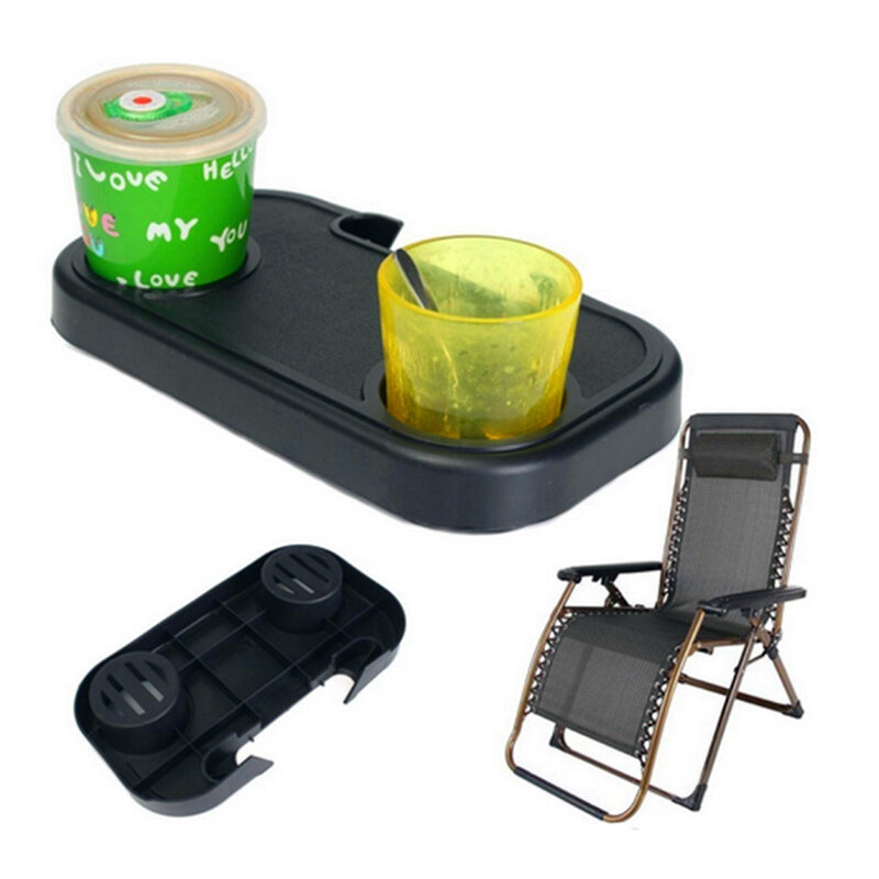 Składana tacka na kubek uniwersalna taca herbaciana na leżaki na kemping na zewnątrz plaża na krzesło boczne tacka