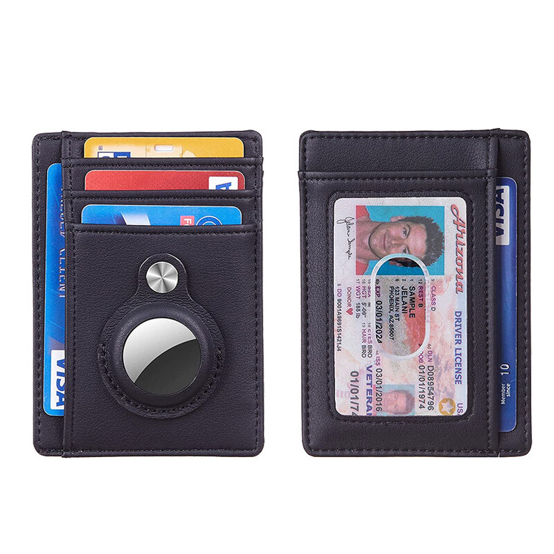 Geestock RFID 도난 방지 카드 가방, 가죽 지갑 보호 케이스, 충격 방지, 스크래치 방지 쉘 커버, 에어태그