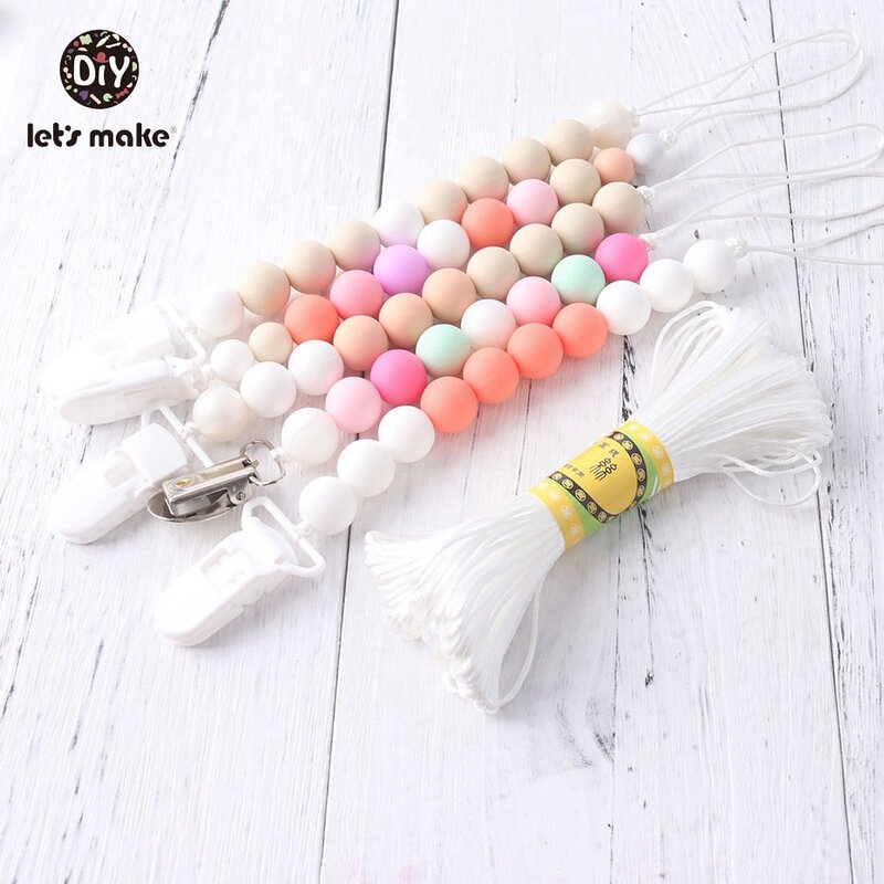 Let'S Make 20M Nylon Cord Pacifier Clips Teething Jewelry Accessories Diy Pacifier Chain Teether Necklace Tools Safety Material