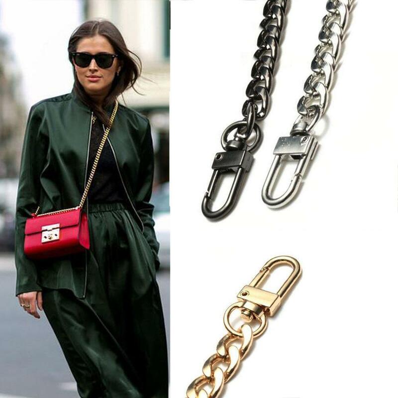 Catena borsa da donna catena catena piatta larghezza borsa in metallo tracolla catena 20-120cm sostituzione maniglia per accessori borsa a tracolla borsa
