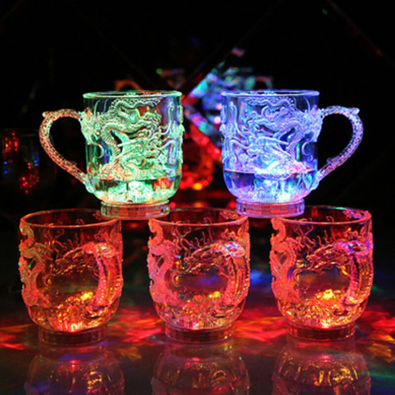 Mới Lạ Magic LED Rồng Cảm Ứng Màu Sắc Cầu Vồng Cup Đèn Chiếu Sáng Ban Đêm Dạ Quang Nhiều Màu Phát Sáng Tiếp Tế Cho Đảng Thanh Trang Trí Đèn