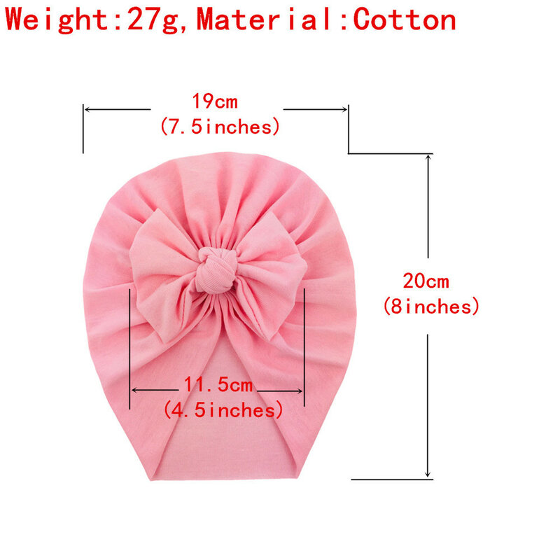 Gorro grueso de algodón para recién nacido, turbante con lazo suave, gorros sólidos, accesorios para Baby Shower, invierno, novedad de 2020, 20 Uds./lote