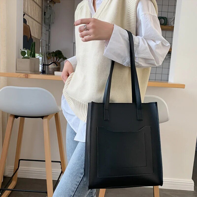 Повседневная Сумка-тоут из искусственной кожи, винтажная роскошная сумка для женщин, дизайнерская модная сумка на плечо, женская брендовая большая сумка-тоут для покупок, 2021