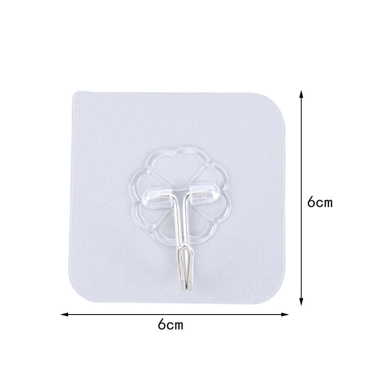 Hot！5Pcs Reusable Waterproof And Oil-proof Self-adhesive Transparent Wall Hook Hook Kitchen Bathroom Office Seamless Hook
