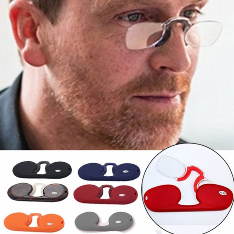 Clip Nose Mini Reading Glasses Men Women Readers Glasses Prescription Glasses Without Sideburns Pince-nez1.0+1.5+2.0+2.5+3.0+3.5