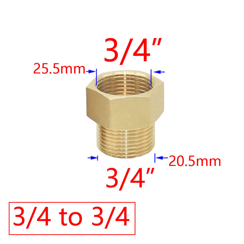 Brass 1/2" To 3/4 3/8 1 Inch Thread Connector Reducing Repair Joint For Faucet Bathroom Shower Coupler Copper Bubbler Adapter