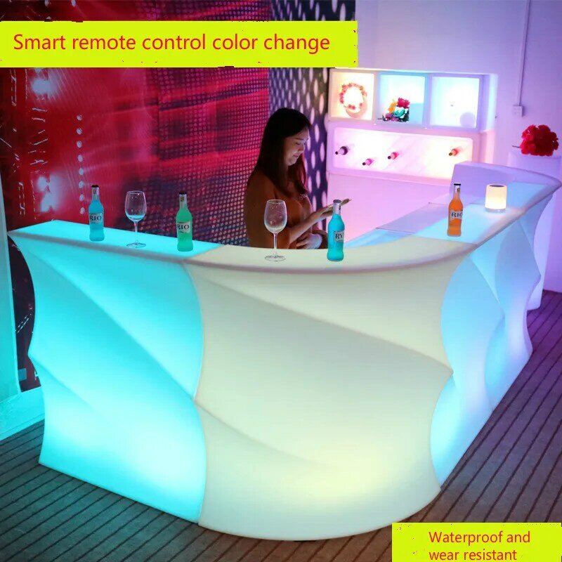 Nova barra luminosa led, criativa, redonda, com controle remoto colorido, para decorar seu bar comercial