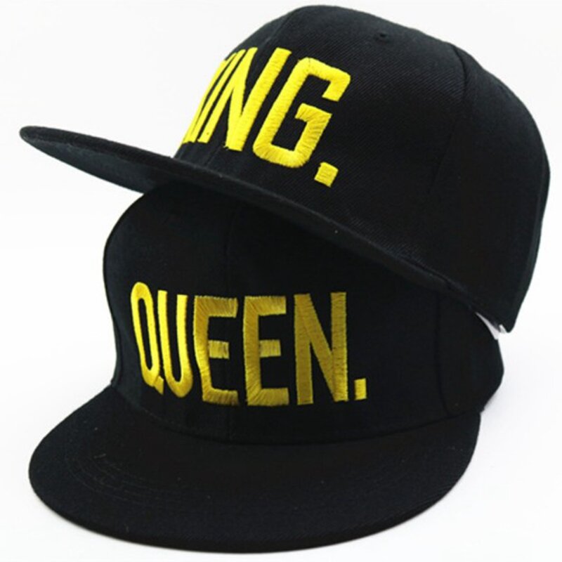กีฬากลางแจ้งเบสบอลหมวกฤดูใบไม้ผลิฤดูร้อนแฟชั่นตัวอักษร King Queen ปักชายหมวก Hip Hop หมวก