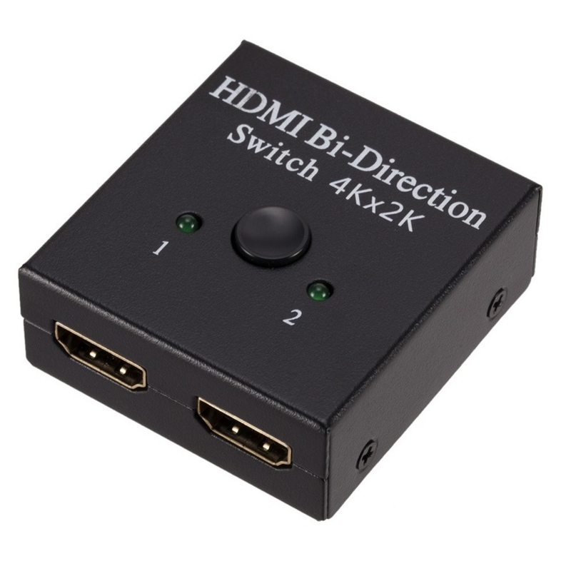 Divisor compatible con HDMI 4K, conmutador KVM bidireccional 1x2/2x1, 2 en 1 conmutador compatible con HDMI, salida para PS4/3, adaptador de conmutador de TV Box