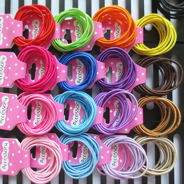 10pcs/lot  Cute Girls Colourful Ring  Elastic Hair Bands Children Safe Elastic Hair Ropes Rubber Bands Hair Accessories