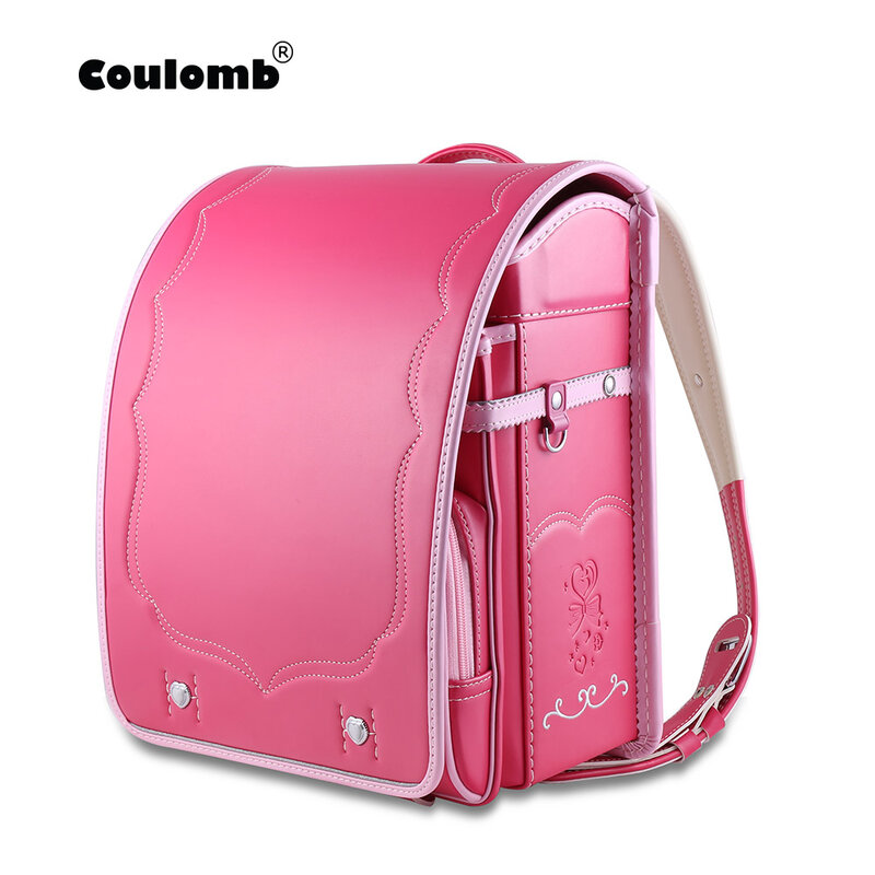 2022 Coulomb Embroidery School Bags ridge schoolbag Japanese PU Waterproof Bag Backpacks Teenagers Girls Randoseru mochila