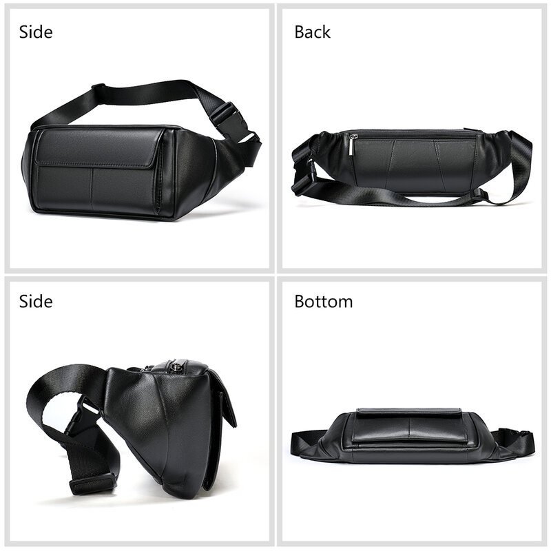 MVA Men Belt Bag Belly Leather Mens Waist Bag Phone Belt Genuine Leather Waist Packs Men Small Shoulder Bags Male Fanny Pack 731